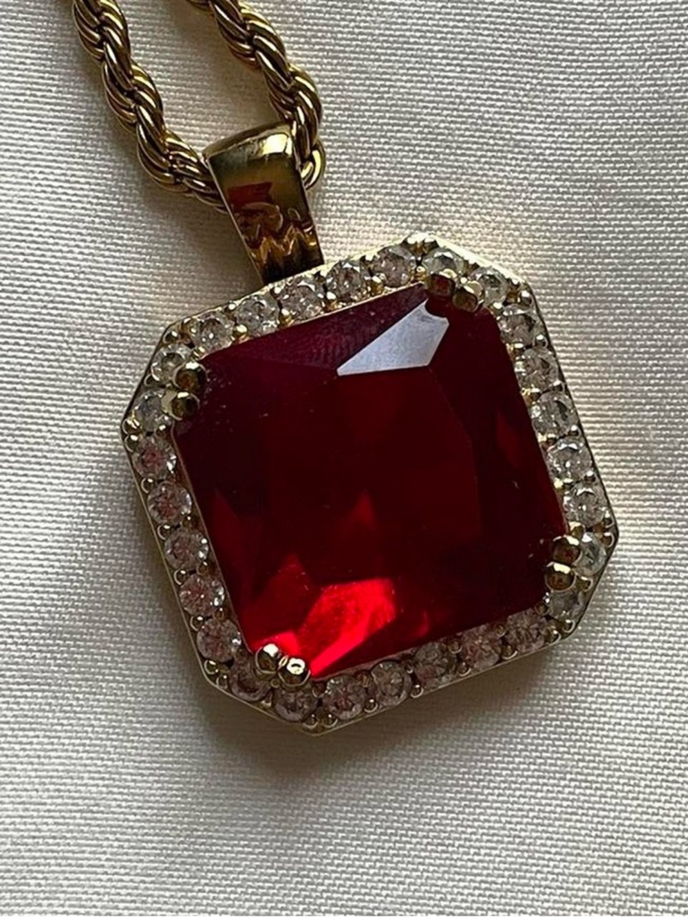 Ruby Gold Pendant Necklace - Picture 5 of 6
